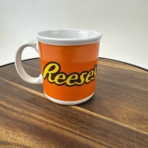 Reese's Peanut Butter Cup Coffee Mug -Orange White Yellow No Cracks No Chips
